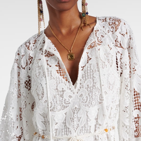 Zimmermann White Lace Coco Midi Dress - Picture 5 of 12